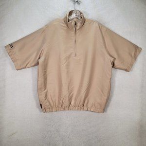 Vintage Baru Beige Lightweight Golf High Neck Lined Classic Windbreaker Shirt